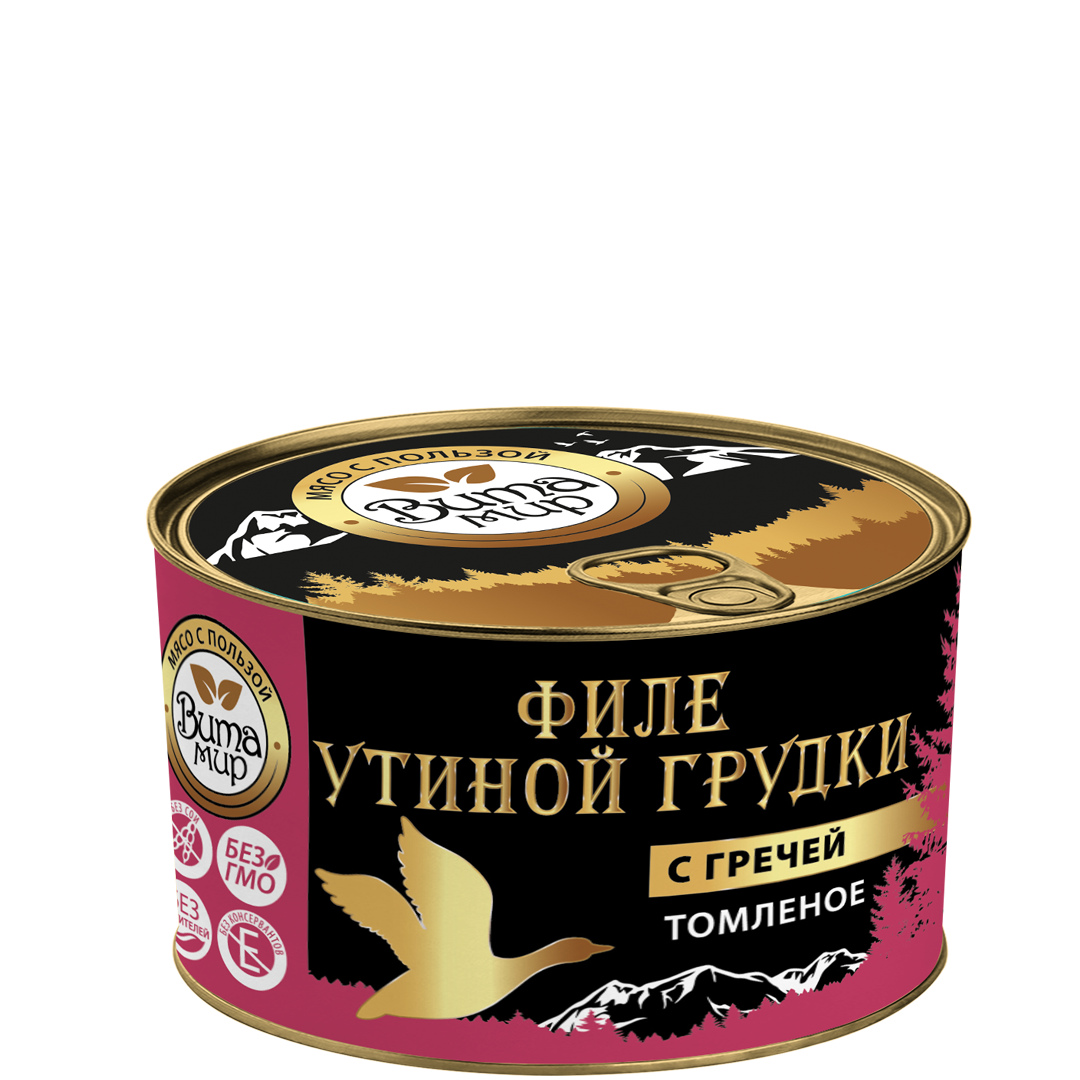 Филе утиной грудки с гречей томлёное ВитаМир 325г