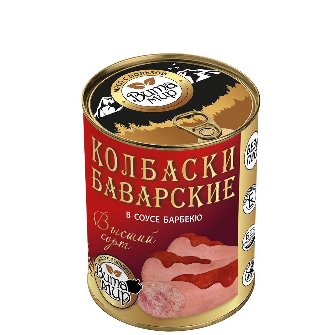 Колбаски Баварские в соусе Барбекю ВитаМир 340г