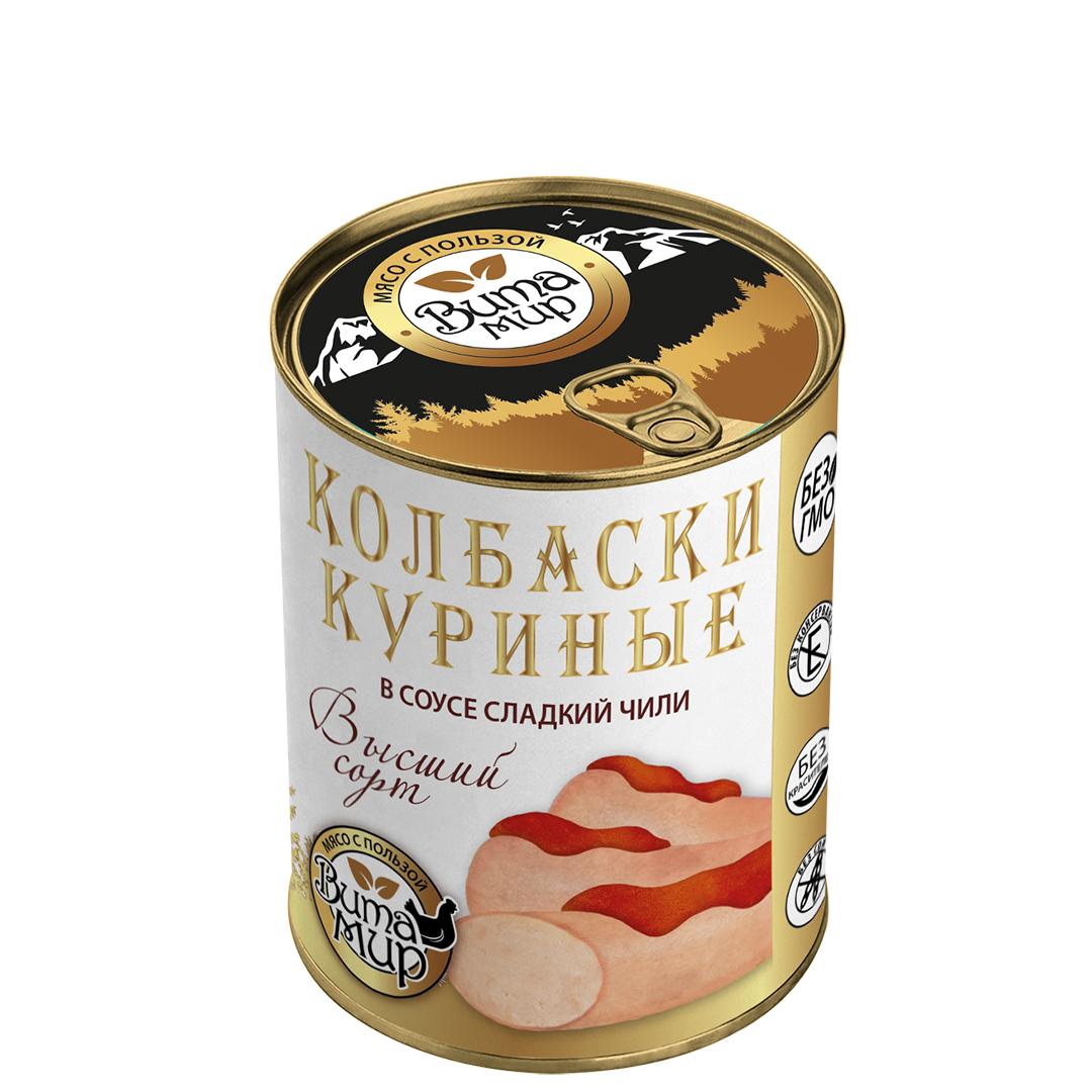 Колбаски куриные в соусе Сладкий чили ВитаМир 340г