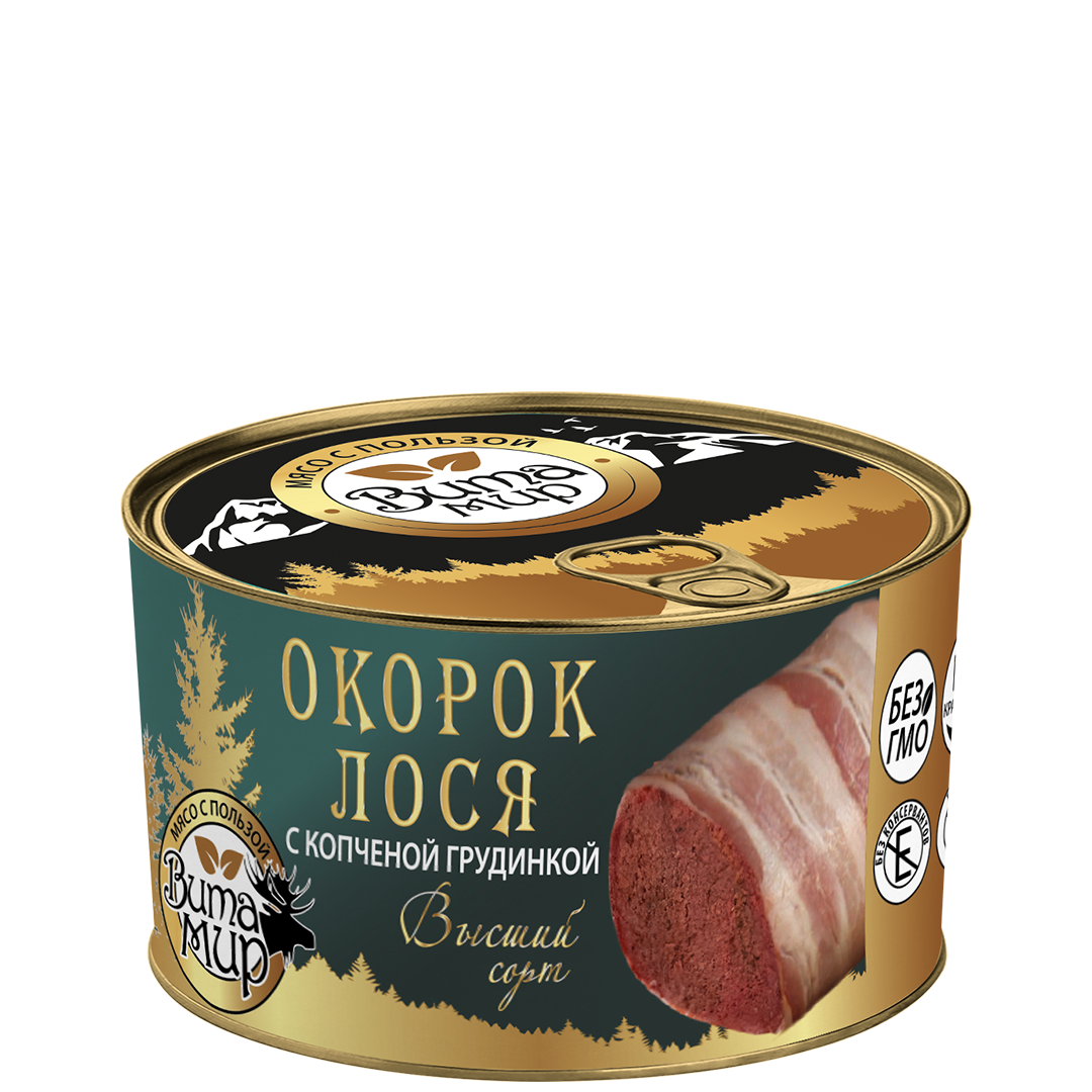 Окорок лося с копченой грудинкой ВитаМир 325г