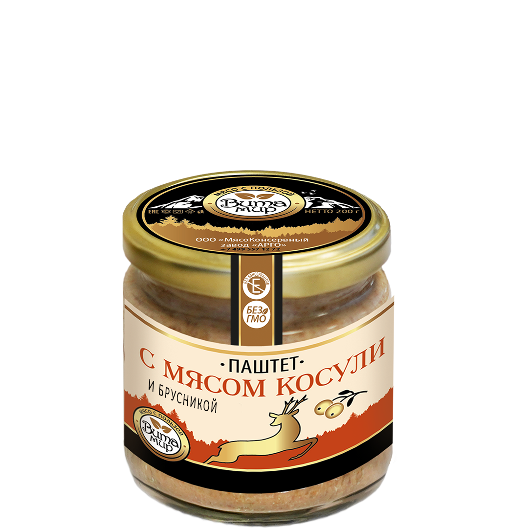 Паштет с мясом косули и брусникой ВитаМир 200г
