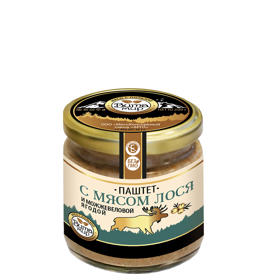 Паштет с мясом лося и можжевеловой ягодой ВитаМир 200г