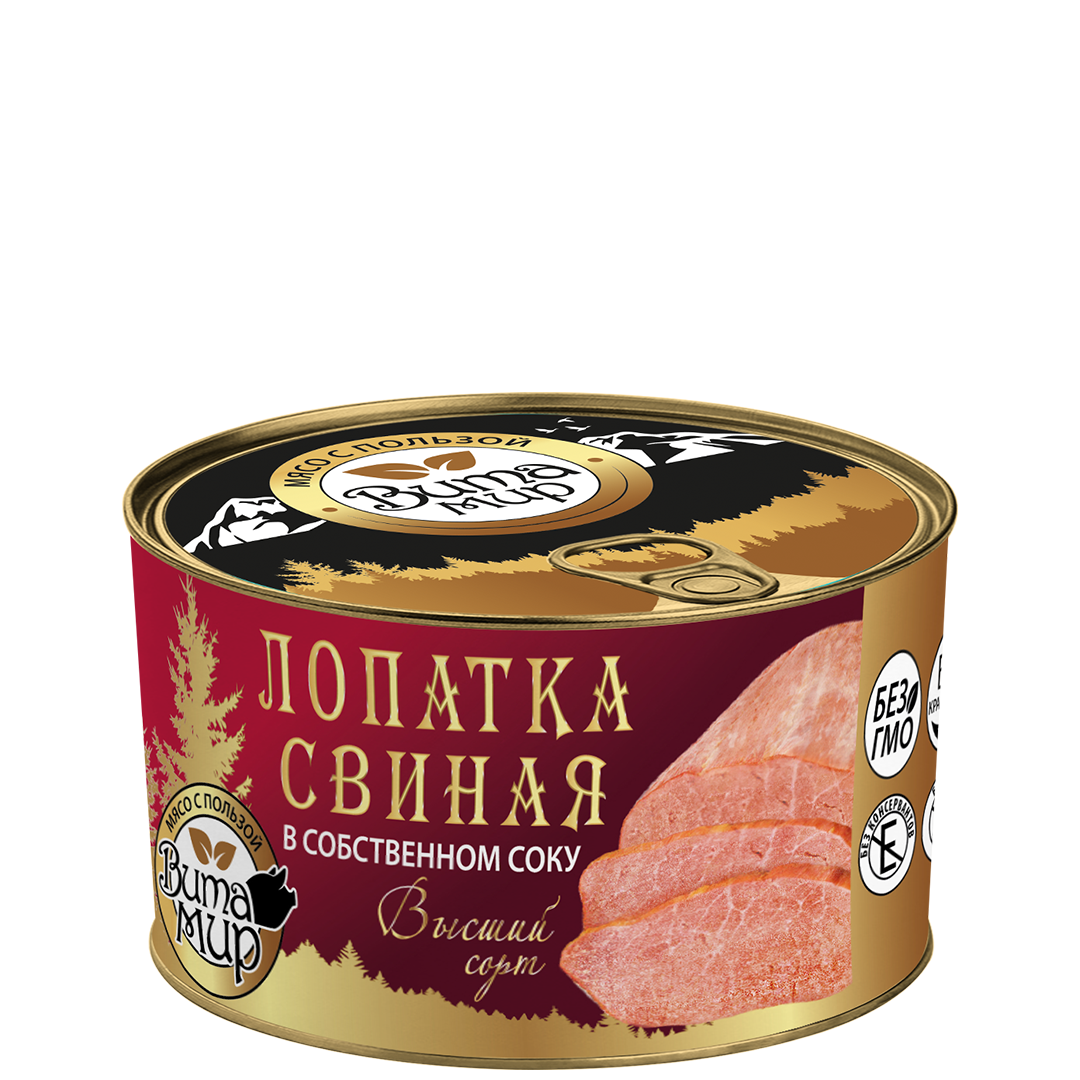 Свиная лопатка в собственном соку ВитаМир 325г