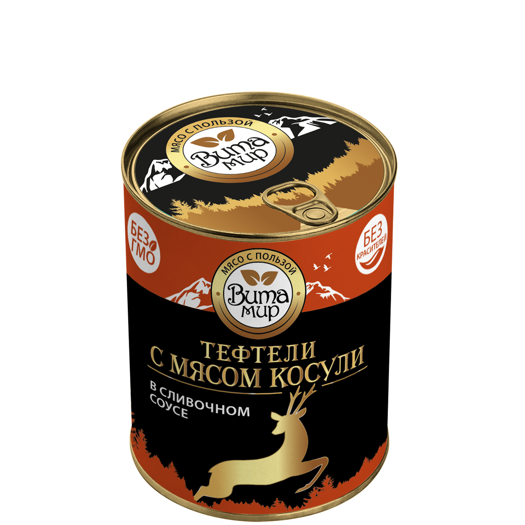 Тефтели с мясом косули в сливочном соусе ВитаМир 340г