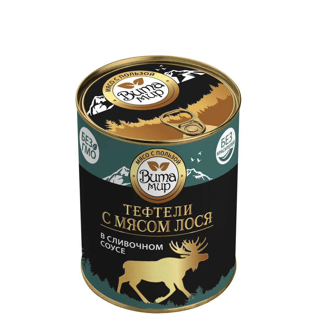 Тефтели с мясом лося в сливочном соусе ВитаМир 340г