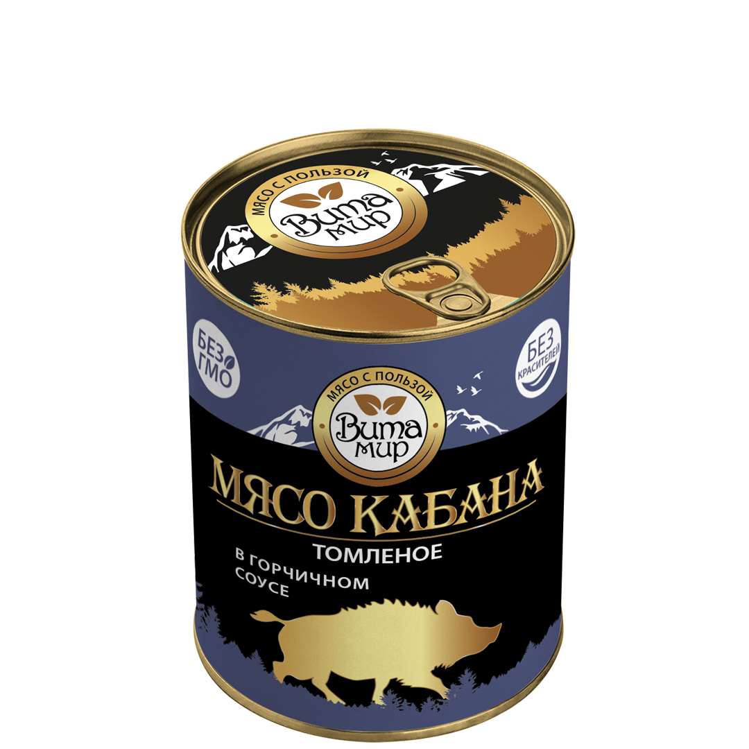 Мясо кабана томлёное в горчичном соусе ВитаМир 340г