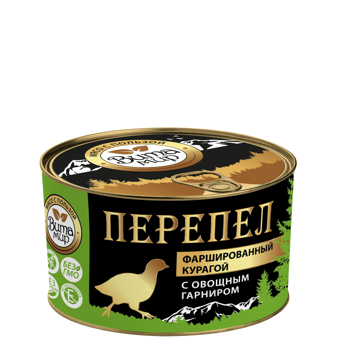 Перепел фаршированный курагой с овощным гарниром ВитаМир 325г