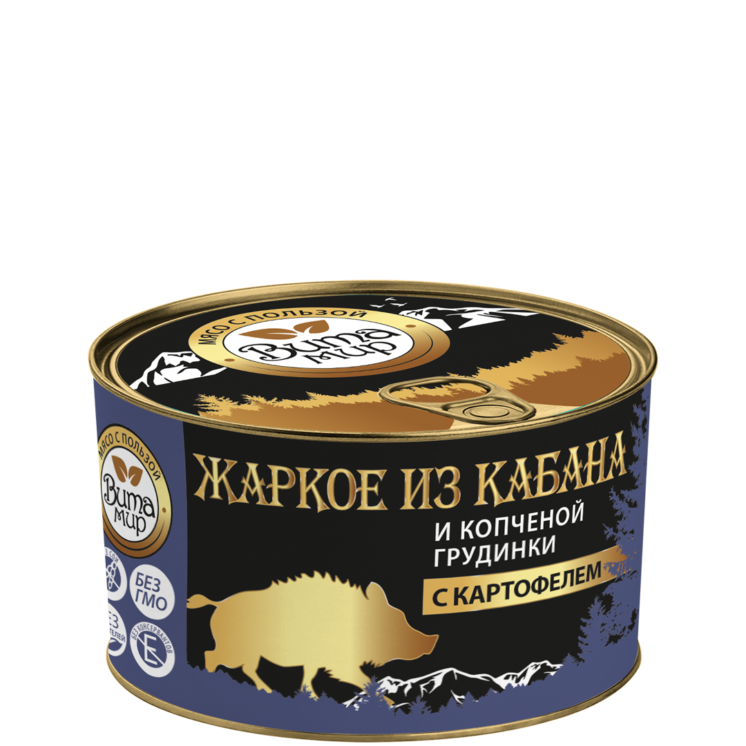 Жаркое из кабана и копченой грудинки с картофелем ВитаМир 325г