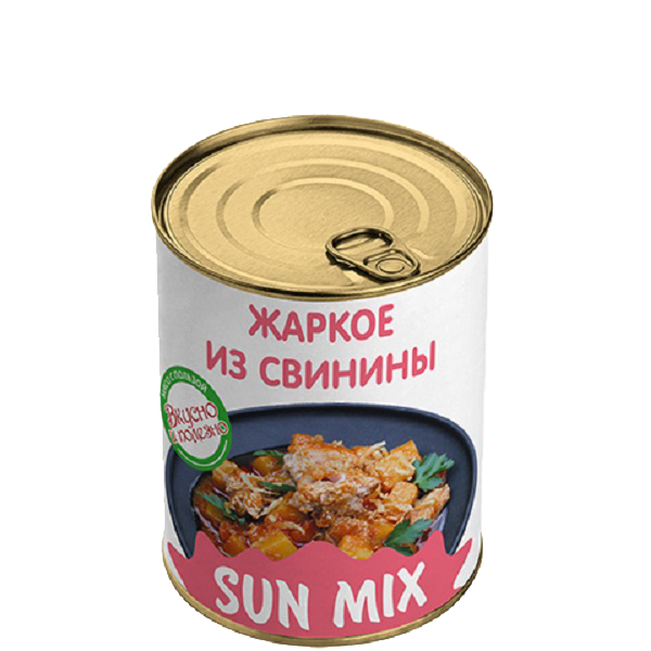 Свинина томленая с грибами и гречкой SUN MIX 340г